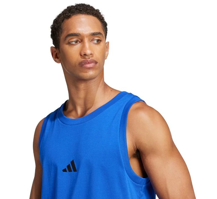 Pánské tričko adidas Essentials Small Logo Tank modré JE8978 pánské Pánské tričko adidas Essentials Small Logo Tank modré JE8978 pánské