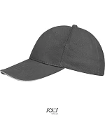 SOL'S Buffalo 6 panelová baseballová kšiltovka 25.8100 dark grey/light grey