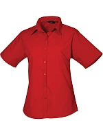 PR 302 Popelínová halenka s krátkým rukávem model 22482794 red - Premier PR 302 Popelínová halenka s krátkým rukávem model 22482794 red - Premier