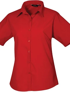Premier PR 302 Popelínová halenka s krátkým rukávem 39.0302 red