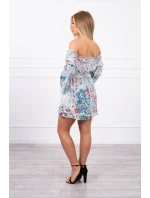 Španělské květinové šaty v mátové barvě Španělské květinové šaty v mátové barvě