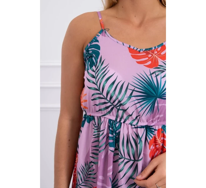 Šaty s motivem listů fialové