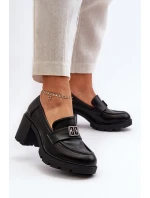 Dámské polobotky na podpatku s ozdobou Černé model 21655240 - Boto Dámské polobotky na podpatku s ozdobou Černé model 21655240 - Boto