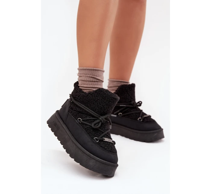 Dámské Sněhule Na Platformě S Kožíškem Big Star Černé model 21705925 - Big Star Shoes Dámské Sněhule Na Platformě S Kožíškem Big Star Černé model 21705925 - Big Star Shoes