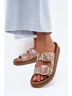 Kožené vzorované pantofle s řemínky Maciejka P7537-39 Multikolor