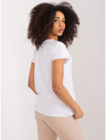 Bílé dámské tričko s potiskem BASIC FEEL GOOD