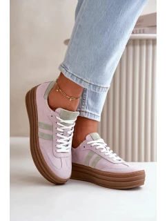 Dámské Semišové Tenisky Na Platformě Fialové Zazoo