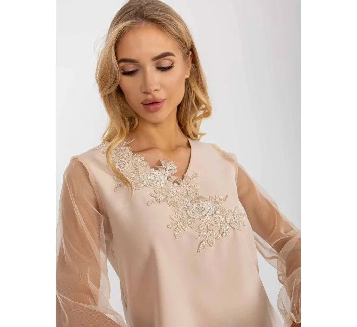 Dámská halenka LK BZ 506666 1.66P Béžová - FPrice Dámská halenka LK BZ 506666 1.66P Béžová - FPrice