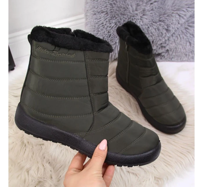 Nepromokavé sněhové boty na zip NEWS W EVE181D khaki Nepromokavé sněhové boty na zip NEWS W EVE181D khaki