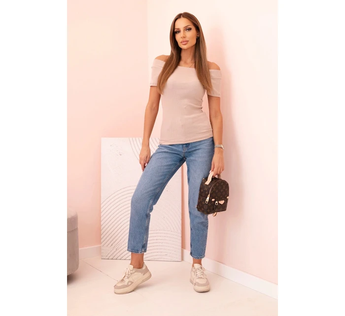 Dámská bavlněná blůza s výstřihem do V a potiskem bílá