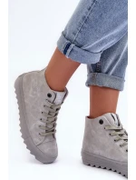 Dámské Tenisky Big Star Vysoké Zateplené Šedé GG274070 Dámské Tenisky Big Star Vysoké Zateplené Šedé GG274070