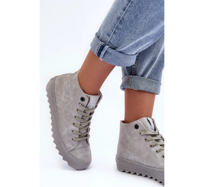 Dámské Tenisky Big Star Vysoké Zateplené Šedé GG274070 Dámské Tenisky Big Star Vysoké Zateplené Šedé GG274070