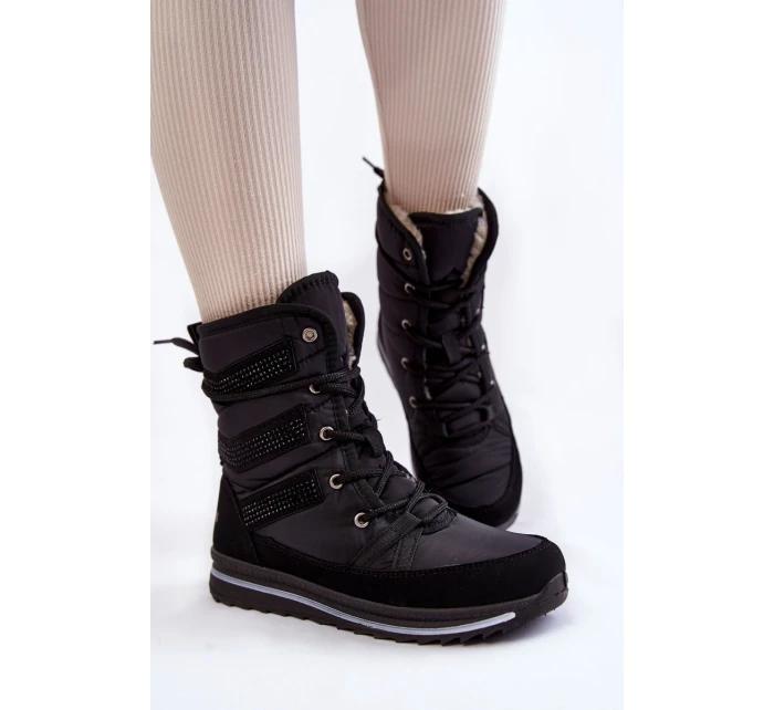 Dámské šněrovací boty do sněhu Progress PROGJ-22-134 Černé Dámské šněrovací boty do sněhu Progress PROGJ-22-134 Černé