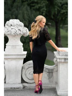 Krajkové šaty s  černé model 20531272 - STYLOVE