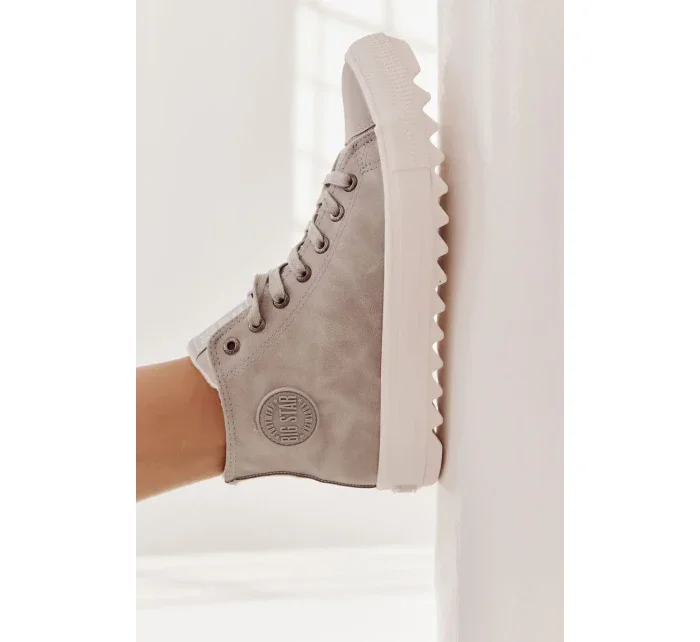 Dámské Tenisky Big Star Vysoké Zateplené Šedé EE274114 Dámské Tenisky Big Star Vysoké Zateplené Šedé EE274114