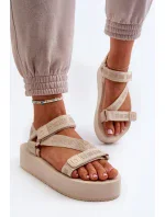 Dámské sandály na platformě Big Star - béžové