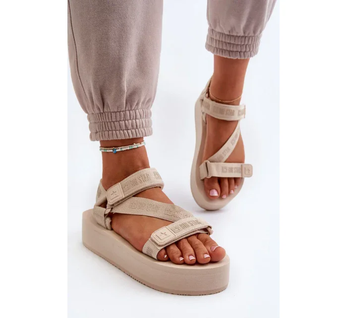 Dámské sandály na platformě Big Star - béžové