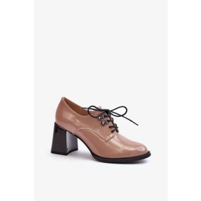 Béžové dámské boty na vysokém podpatku model 21344474 - Kesi