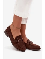 Dámské mokasíny s ozdobným detailem Ambria – čokoládové Dámské mokasíny s ozdobným detailem Ambria – čokoládové