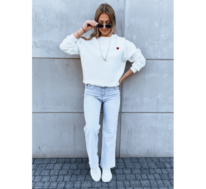 Dámská mikina HEARTBEAT bílá FashionStreet BY1213