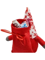 DEKORATIVNÍ ZRCADLO S DÁRKOVÝM SÁČKEM 15CM ČERVENÉ