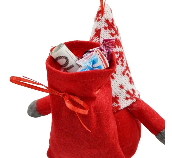 DEKORATIVNÍ ZRCADLO S DÁRKOVÝM SÁČKEM 15CM ČERVENÉ