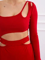 Sada s halenkou top červená
