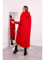 Zateplené šaty s kapucí červené Zateplené šaty s kapucí červené