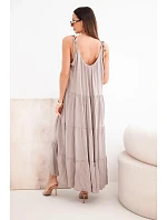 Dámské viskózové šaty na model 22141208 ramínkách fango - K-Fashion