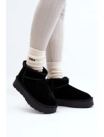 Módní semišové nízké sněhule Černá Nucca Módní semišové nízké sněhule Černá Nucca