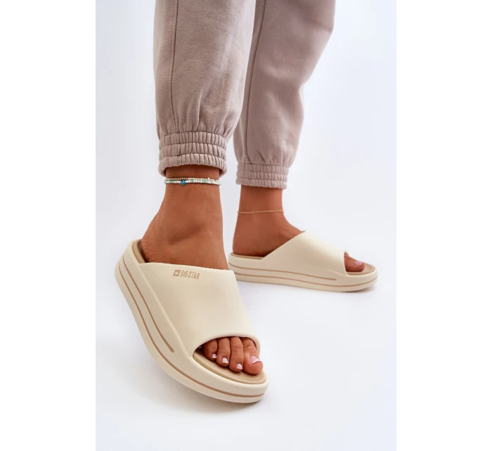 Dámské sandály na platformě Big Star model 21652630 béžové - Big Star Shoes Dámské sandály na platformě Big Star model 21652630 béžové - Big Star Shoes