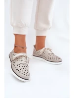 Dámské Kožené Polobotky S.Barski LR51-610 Béžové