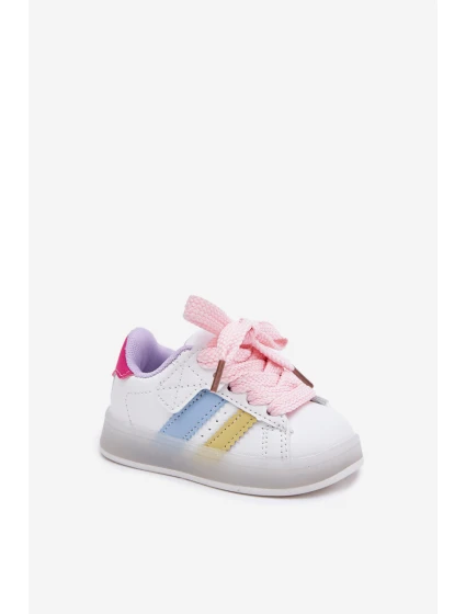 Sportovní boty dětské sneakers s svítící podrážkou bílo-růžové Arielle Sportovní boty dětské sneakers s svítící podrážkou bílo-růžové Arielle