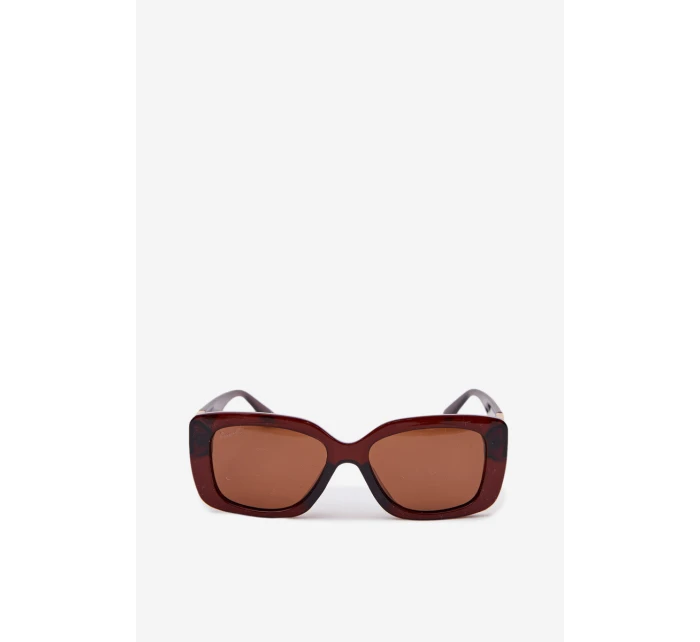 Dámské sluneční brýle s zlatým detailem Hnědé