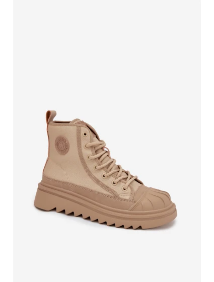 Dámské zateplené vysoké tenisky Big Star – béžové