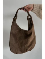 Dámská kabelka z přírodního semiše Floriah – tmavě béžová