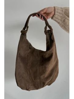 Dámská kabelka z přírodního semiše Floriah – tmavě béžová