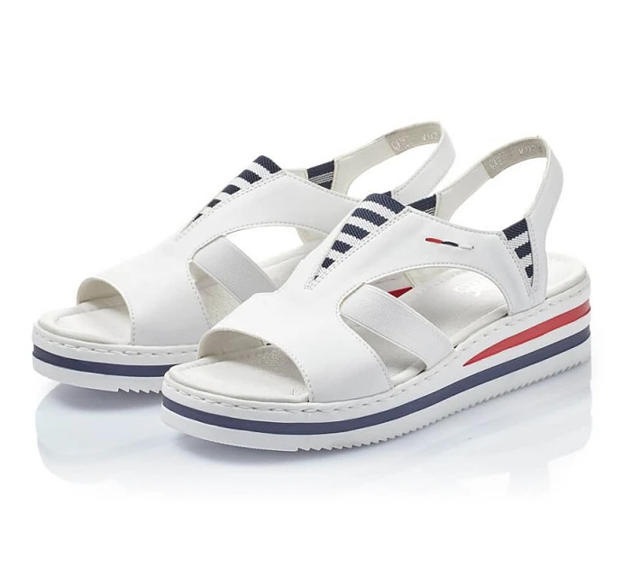 Sandály na platformě Rieker W V02Y5 white Sandály na platformě Rieker W V02Y5 white