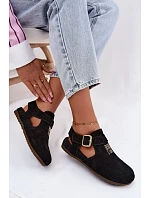 Dámské sandály z přírodního semiše Big Star model 22178980 Černé - Big Star Shoes Dámské sandály z přírodního semiše Big Star model 22178980 Černé - Big Star Shoes
