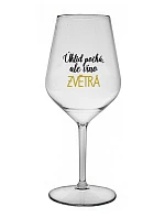 ÚKLID POČKÁ, ALE VÍNO ZVĚTRÁ - čirá nerozbitná sklenice na víno 470 ml