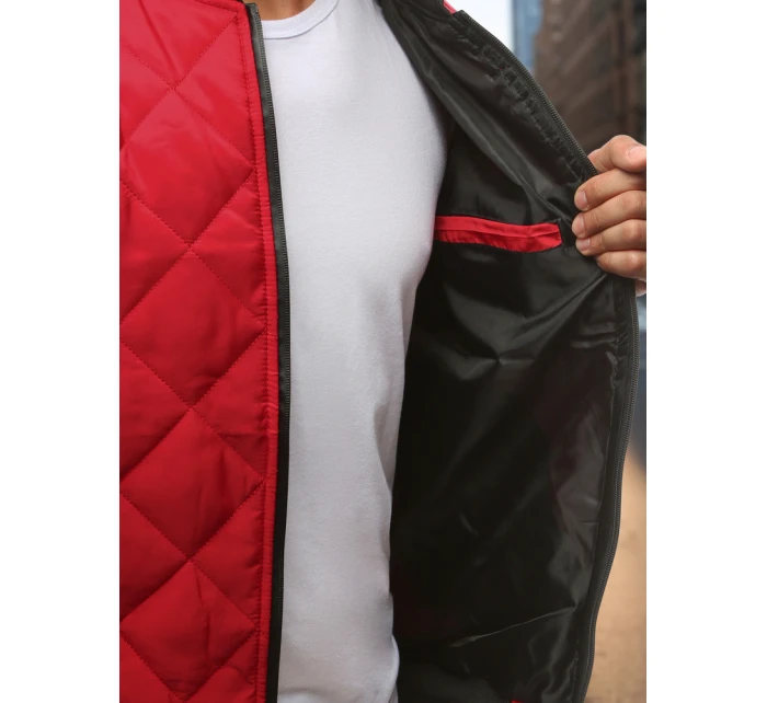 Pánská prošívaná bunda bomber červená TX2210 Pánská prošívaná bunda bomber červená TX2210