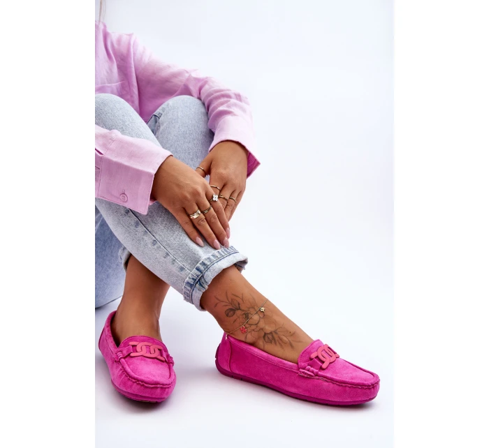 Dámské módní semišové mokasíny růžové model 21625591 - Boto