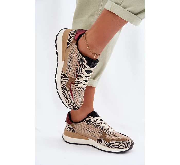 Dámské sportovní tenisky s potiskem Big Star model 22042743 Béžové - Big Star Shoes