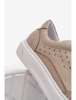 Pánské kožené sportovní boty model 21641487 béžové - Zazoo