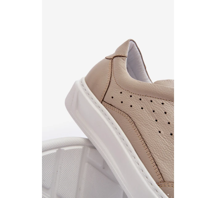Pánské kožené sportovní boty model 21641487 béžové - Zazoo