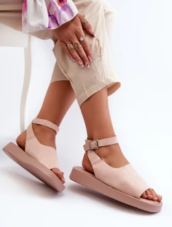 Pohodlné Dámské Sandály Na Platformě Růžové Rubie