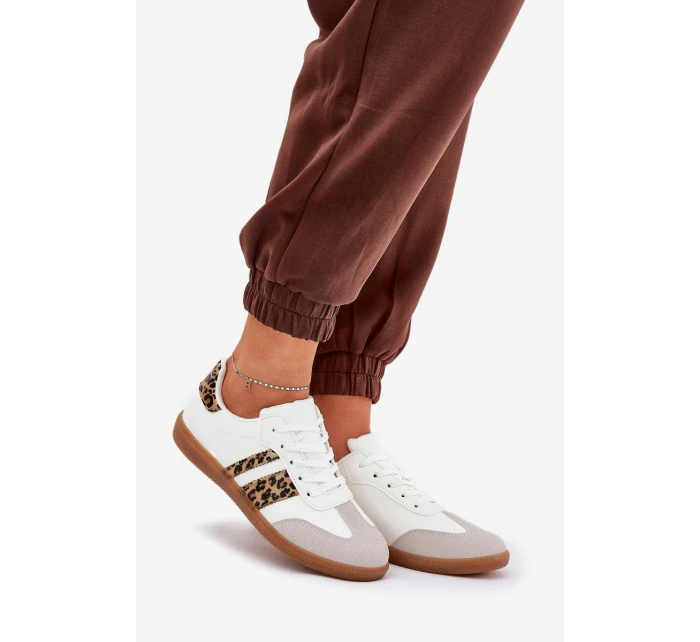 Nízké Dámské Tenisky Z Eko Kůže Leopardí Bílé Nonalorin Nízké Dámské Tenisky Z Eko Kůže Leopardí Bílé Nonalorin