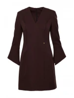 M876 Šaty s širokými manžetami - hnědé M876 Šaty s širokými manžetami - hnědé