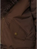 Dámská zimní bunda s odnímatelným límcem, hnědá, FashionStreet TY6071 Dámská zimní bunda s odnímatelným límcem, hnědá, FashionStreet TY6071