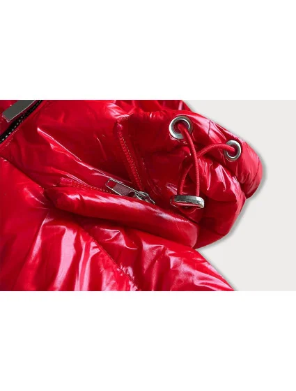 Krátká červená prošívaná dámská bunda s kapucí model 16146889 - CANADA Mountain